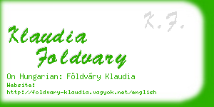 klaudia foldvary business card